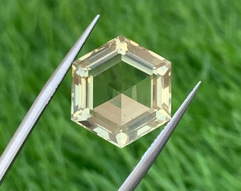 Natural Citrine Loose Gemstone beautiful Hexagonal Shape, Yellow Color 12 carats weight