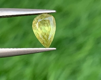 Natural Sphene, Titanite Loose Gemstone, Sparkling Stone Green Color beautiful Pear Shape 0.80 carats weight
