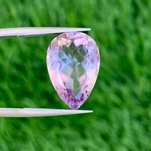 Natural Amethyst Loose Gemstone, Beautiful Pear Shape, Light Purple Bi Color Amethyst 6.30 carats weight
