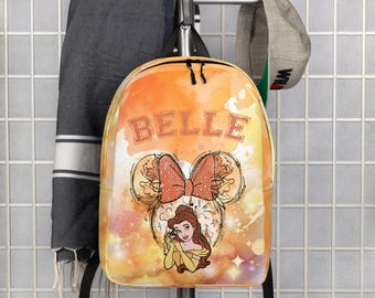 Belle Disney Backpack | Minimalist Cartoon Movie Bag