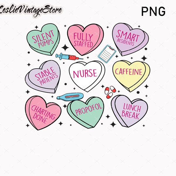 Nurse Conversation Hearts Png - Etsy