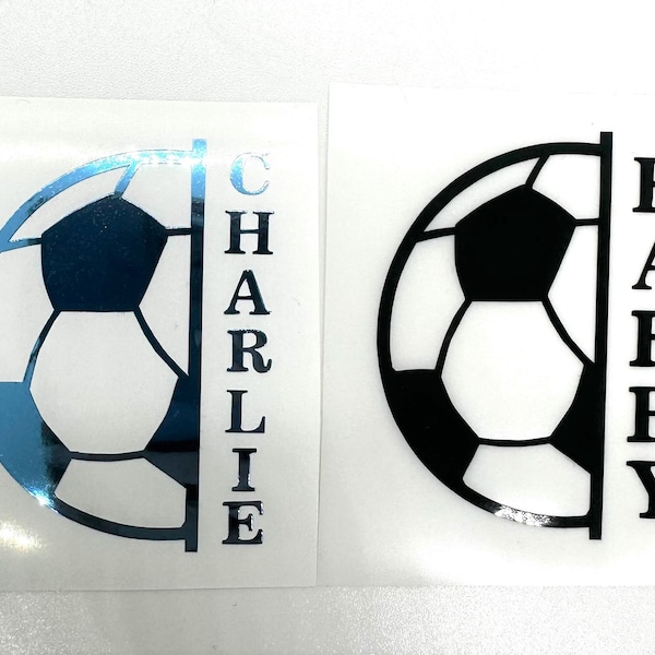 Personalised Football Name Vinyl Decal Sticker | Personalise | Water Bottles | Jars | Laptops | Notebooks | Tablet & Much More...