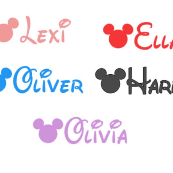 Personalized Mouse Head Name Vinyl Decal Sticker