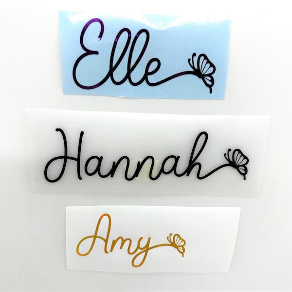 Personalised Vinyl Decal Name | Butterfly | Personalise | Water Bottles | Starbucks Cups | Laptops | Balloons | Tablet Case & Much More...