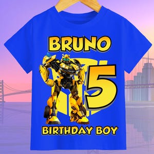 Transformers Bumblebee Shirt, Birthday Boy T-Shirt, Birthday Gift, Matching Family