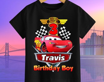 Personalized Cars Shirt, Birthday Boy T-Shirt, Birthday Gift, Matching Family