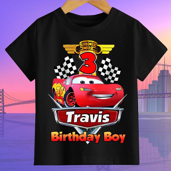 Personalized Cars Shirt, Birthday Boy T-Shirt, Birthday Gift, Matching Family