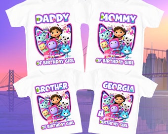 Personalized Gabby's Dollhouse, Birthday Boy T-Shirt, Birthday Gift, Matching Family