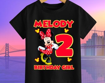 Minnie Personalized Shirt, Birthday Girl T-Shirt, Birthday Gift, Minnie Mouse Matching Family