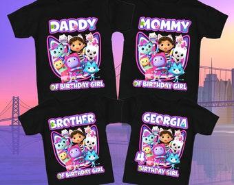 Personalized Gabby's Dollhouse, Birthday Boy T-Shirt, Birthday Gift, Matching Family