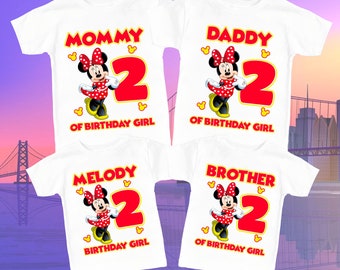 Minnie Personalized Shirt, Birthday Girl T-Shirt, Birthday Gift, Minnie Mouse Matching Family