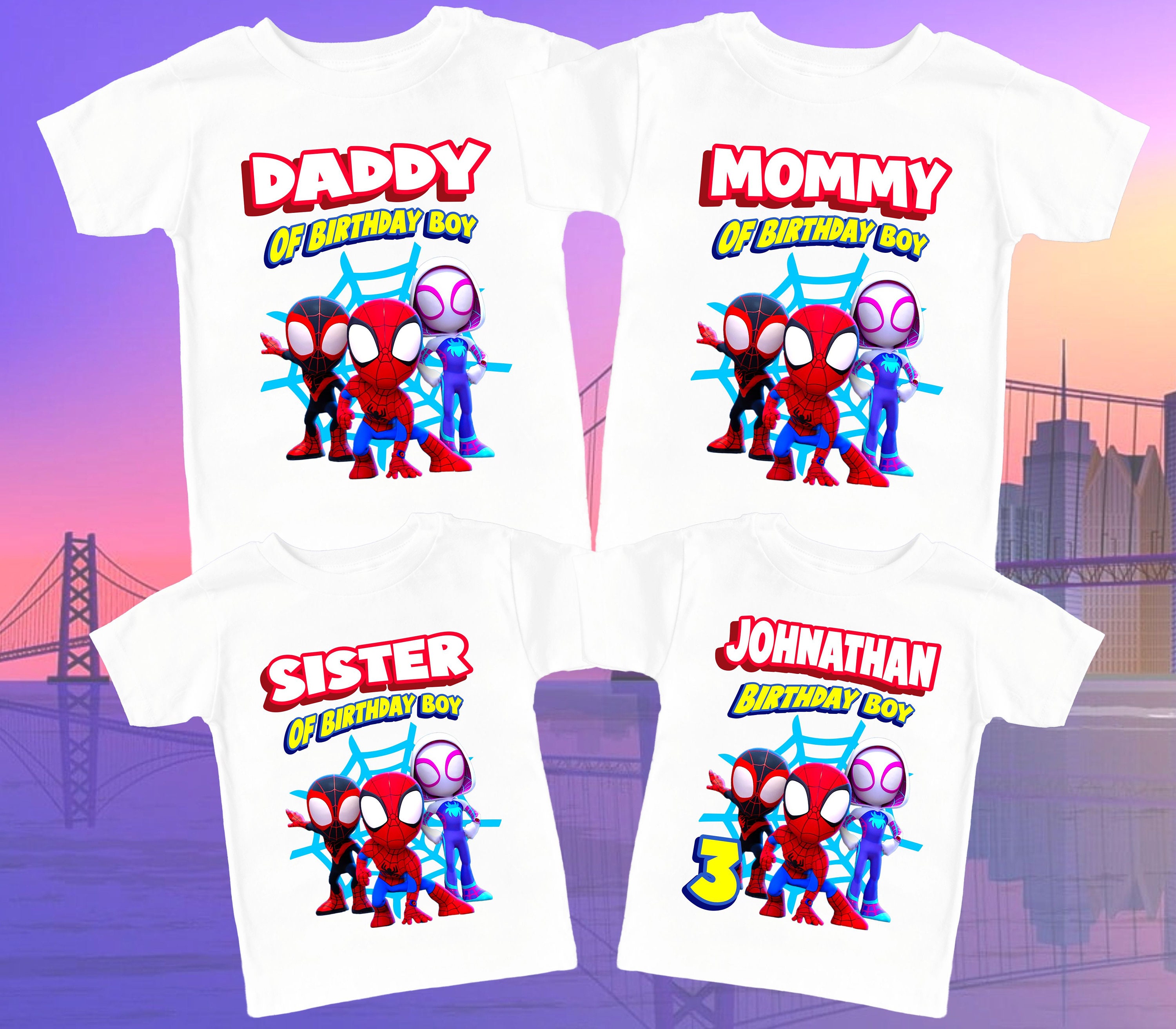 Personalized Spidey and His Friends Shirt, Birthday Boy Tshirt