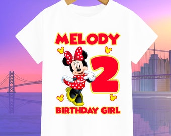 Minnie Personalized Shirt, Birthday Girl T-Shirt, Birthday Gift, Minnie Mouse Matching Family