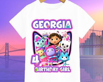 Personalized Gabby's Dollhouse, Birthday Boy T-Shirt, Birthday Gift, Matching Family