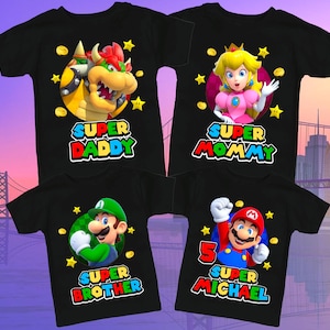 Personalized Super Mario Shirt, Birthday Boy T-Shirt, Birthday Gift, Matching Family