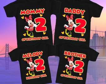 Minnie Personalized Shirt, Birthday Girl T-Shirt, Birthday Gift, Minnie Mouse Matching Family