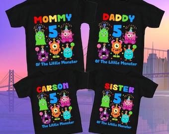 Personalized The Little Monster Shirt, Birthday Boy T-Shirt, Birthday Gift, Matching Family