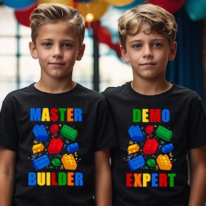 Personalized Master Builder Shirt, Brick Builder Tee, Clean Up Crew Shirt, Demo Expert, Building Bricks Birthday Shirt,Building Blocks.