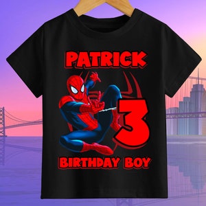 Personalized Spiderman Shirt, Birthday Boy T-Shirt, Birthday Gift, Matching Family