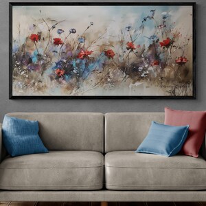 Whispers of Nature | Floral Oil Painting Canvas Print | Wide Format Flower Wall Art | by Frankie Gulliver