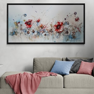 Wide Floral Art Oil Painting Print | Delicate Dance of Petals | Flower Canvas Wall Art by Frankie Gulliver