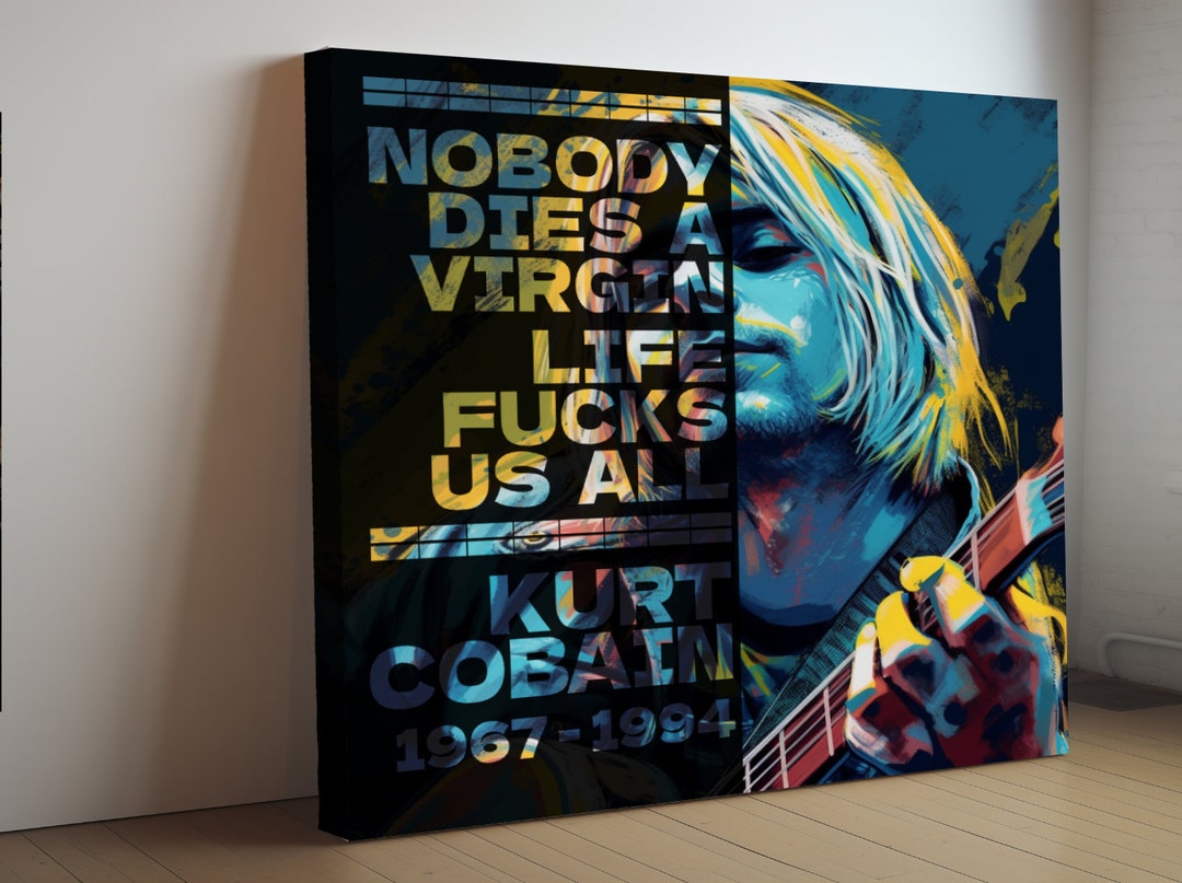 Kurt Cobain Canvas Print Raw Truth Framed Canvas Quote Art Grunge Rock
