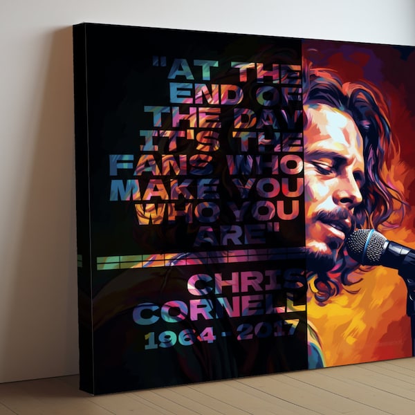 Chris Cornell Canvas Print | Framed Canvas | Motivational Quotes | Rockstar Poster
