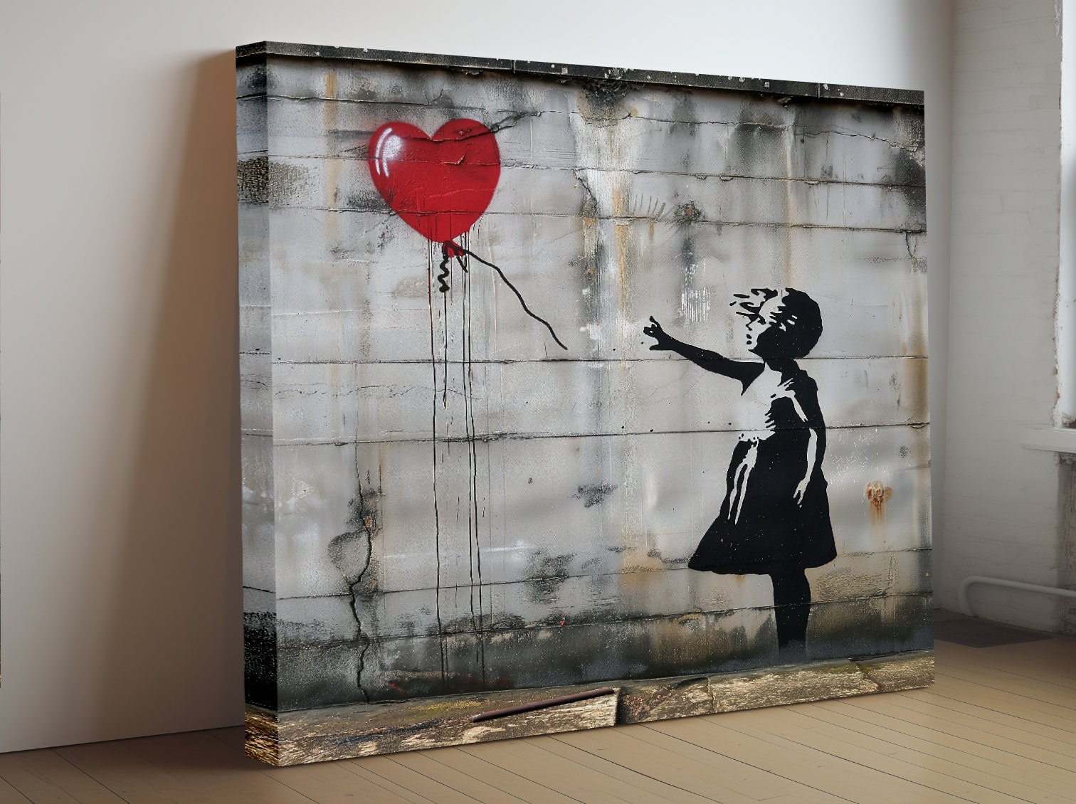 バンクシー Banksy Heart Balloon エスタンプ リトグラフ Banksy Artwork Girl With Heart Balloon, Framed Wall Art