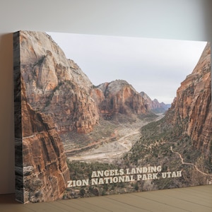 Angels Landing Photo Canvas – Zion National Park Photography | Utah Travel Gift | Zion Canyon | Landscape Wall Art | Nature Prints Wall Art