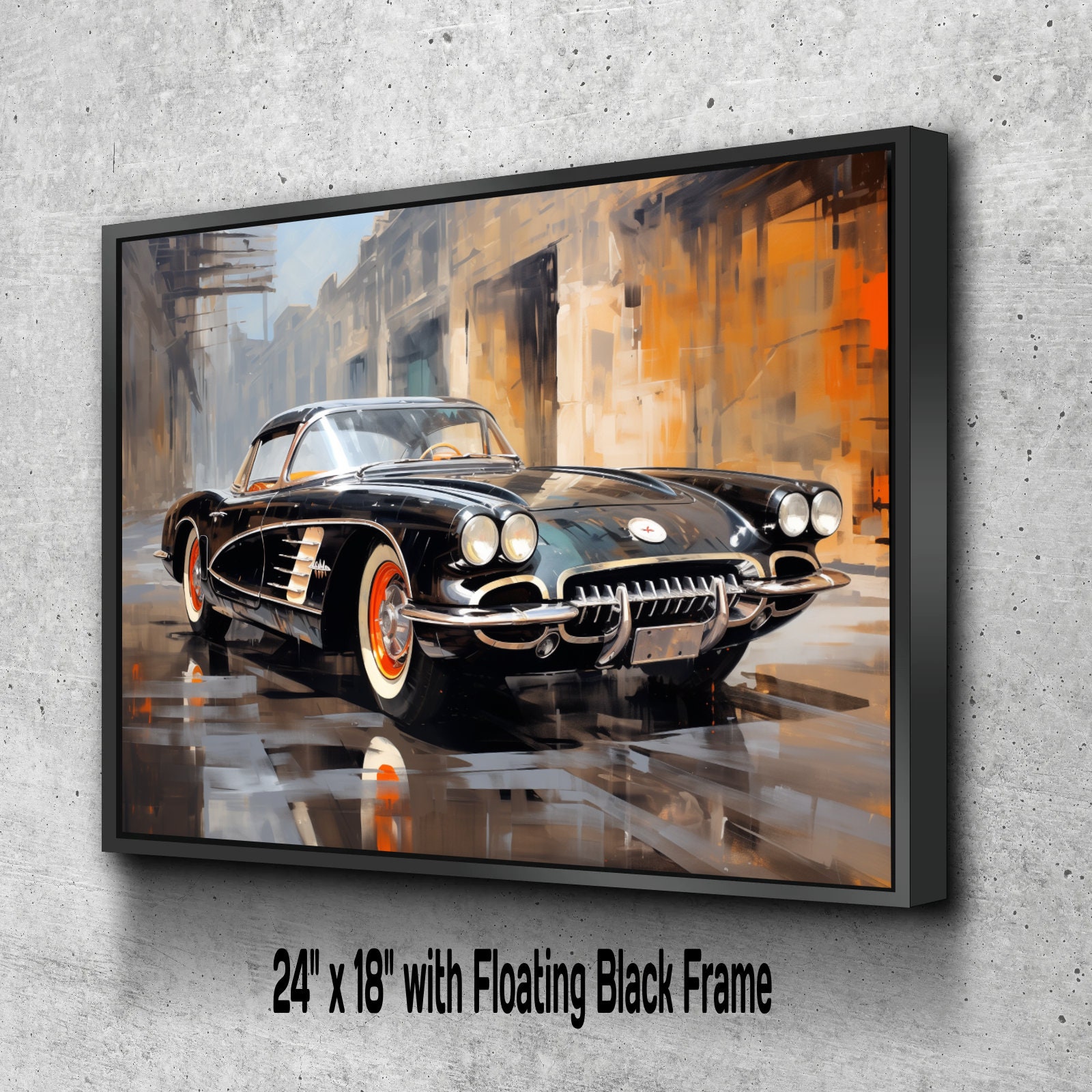 Chevrolet Corvette Classic Car Canvas Print 1960 Vintage Auto Wall Art Collector's Edition