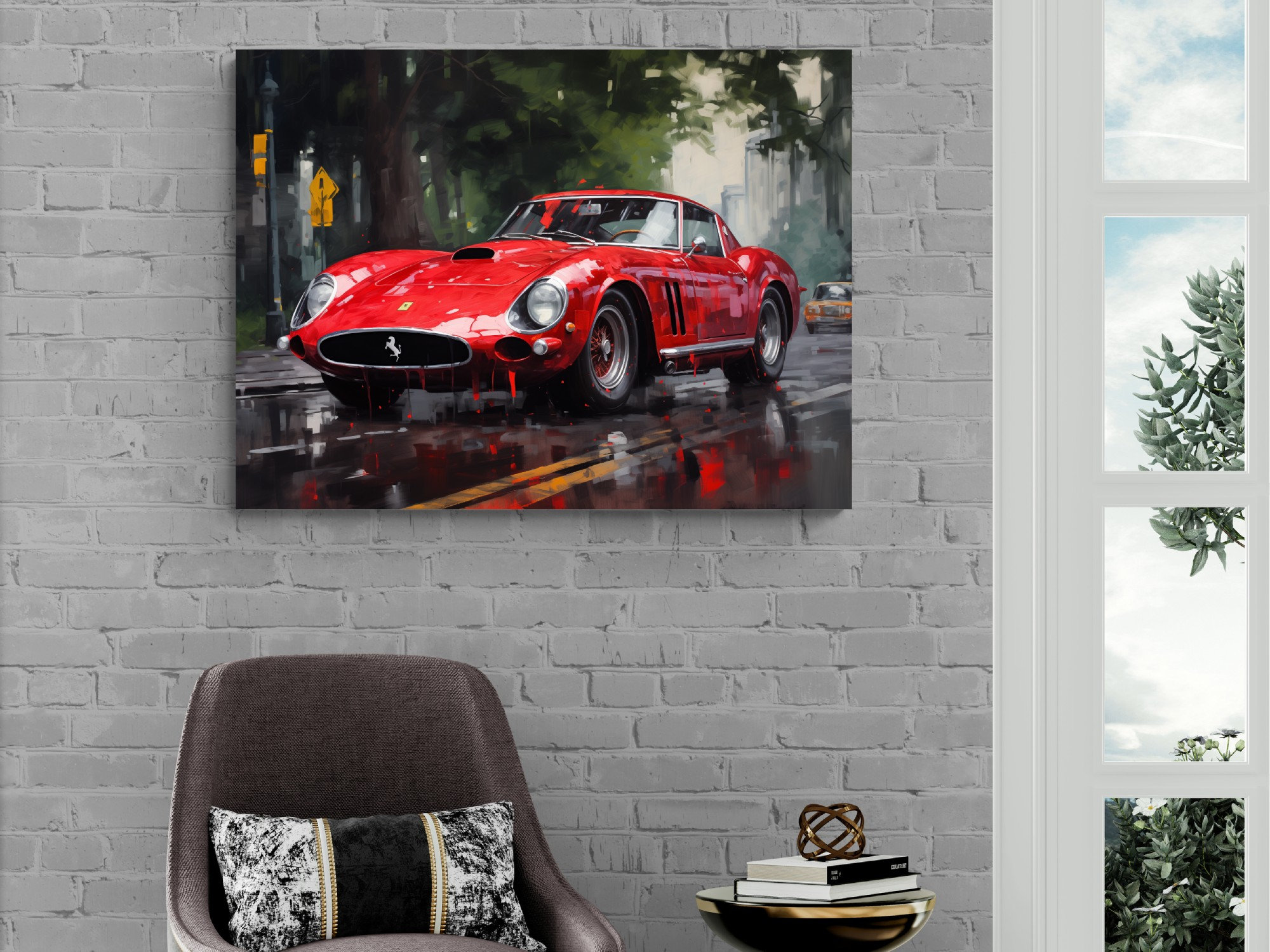 Ferrari 250 GTO Classic Car Canvas Print Vintage Auto Wall Art Decor Retro Sports Car Car Lovers
