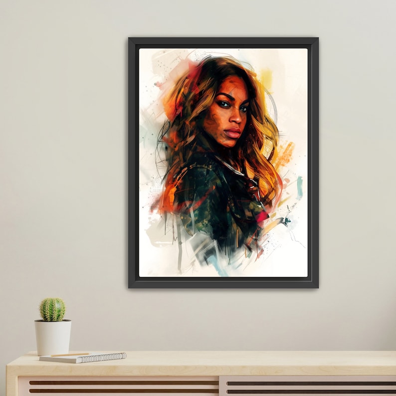 Beyonce Canvas Art Print Modern Abstract Queen B Portrait, Music Diva ...