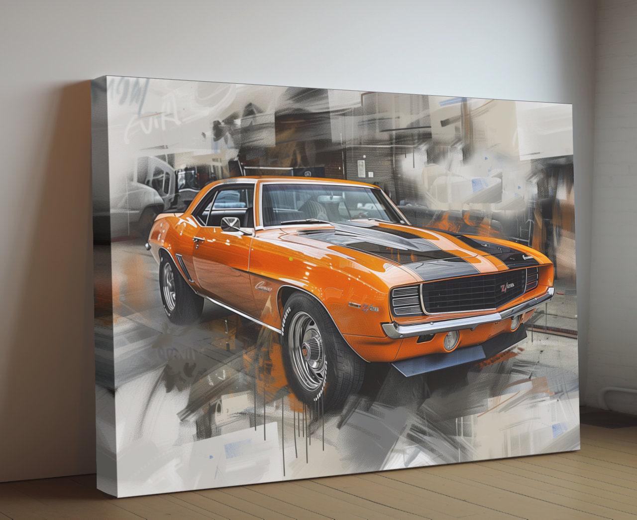 CAMARO SS ディスプレイオブジェ 1969 Chevrolet Camaro Z/28 Canvas Print | Vintage Auto Wall Art