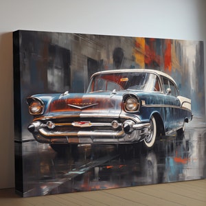 1957 Chevrolet Bel-Air Canvas Print | Vintage Classic Car Wall Art | Retro Automotive Decor | Collector's Edition | Chevy Car Poster