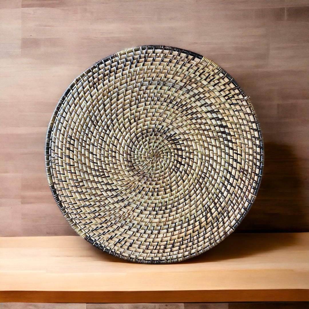 Set of 4 Rattan Placemat, Round Placemat, Plate Charger, Housewarming