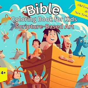 Bible Coloring Book for Kids, Scripture-Based Art for Young Hearts, Bible Verse Art, Bible-Based Printable Coloring Pages, Digital Download
