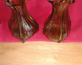 Vintage Olive Green Vases