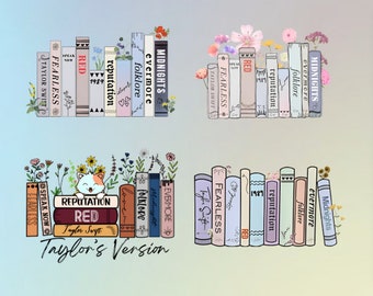 Midnights Albums Books PNG Digital Download, Taylor's Version Music Albums As Books PNG, Music Lover Fan Tour Merch Png File