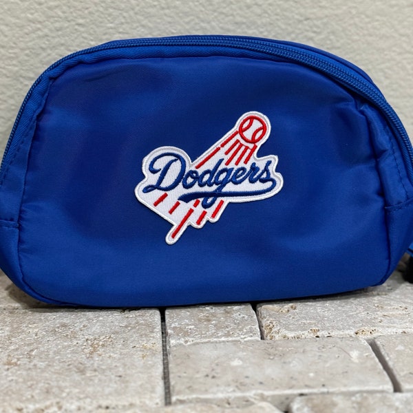 baseball Inspired Dodgers Fanny pack with Sewn on logo patch. lululemon dupe fanny pack