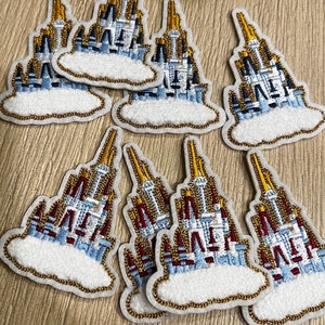 2.7” Castle Chenille Embroidery Patches Self Adhesive Iron On Patch Disney inspired