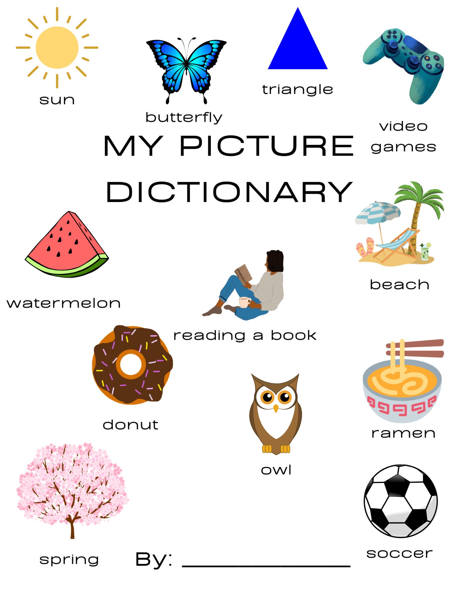 Picture Dictionary for Kids – Printable ESL Resource, Digital Download ...