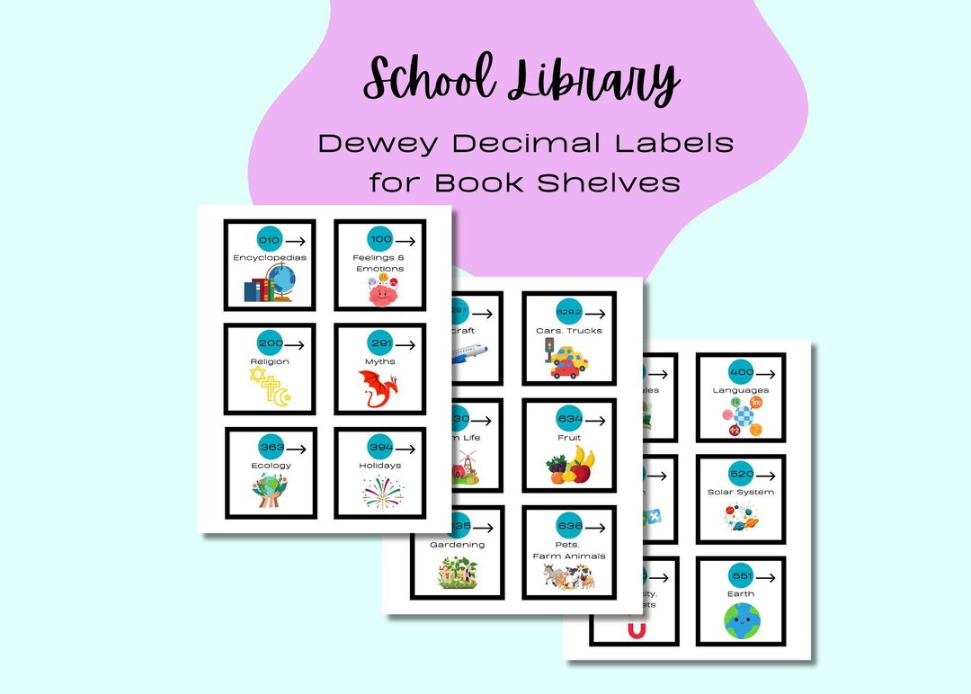 Simplified Dewey Decimal Library Shelf Labels | Printable School ...