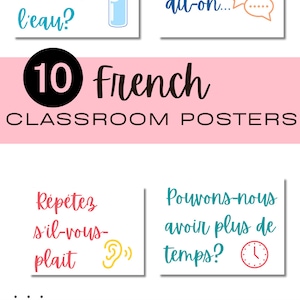 Decoración del aula francesa Carteles de expresiones cotidianas - Affiches pour la classe de Français