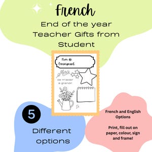 Thank You for Helping Me Grow Printable Bilingual Teacher Gift French & English Personalized Teacher Appreciation Sign Instant Download