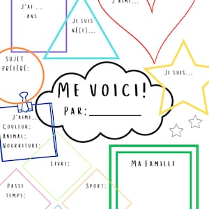 Me voici - French Digital Printable - (in colour version)