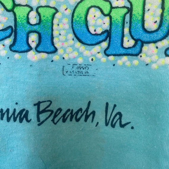Vintage 1990s Baby Doll Tshirt Beach Blue - image 4