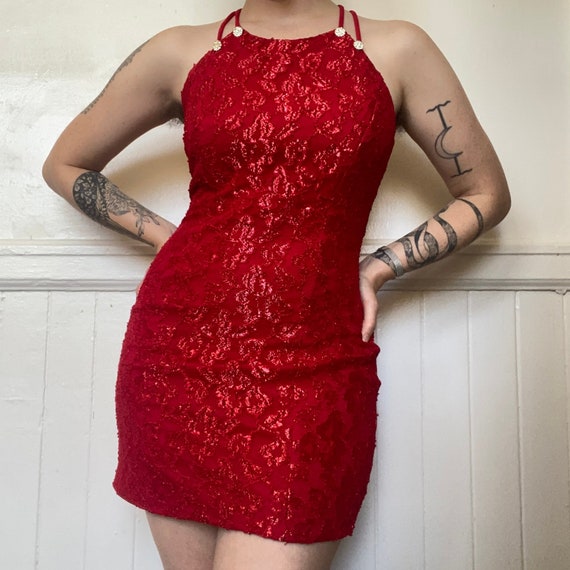 strappy red lace dress Short Burgundy Hoco Dress: Dave & Johnny 12619 Burgundy / 00