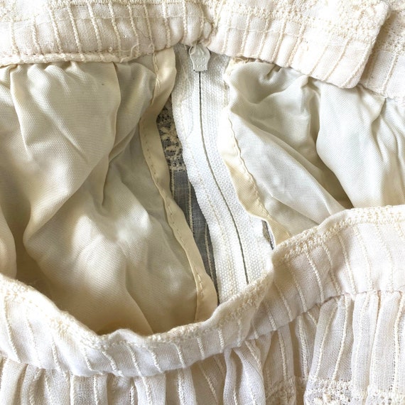 Vintage Cream White Floral Lace Midi Skirt Peasan… - image 8