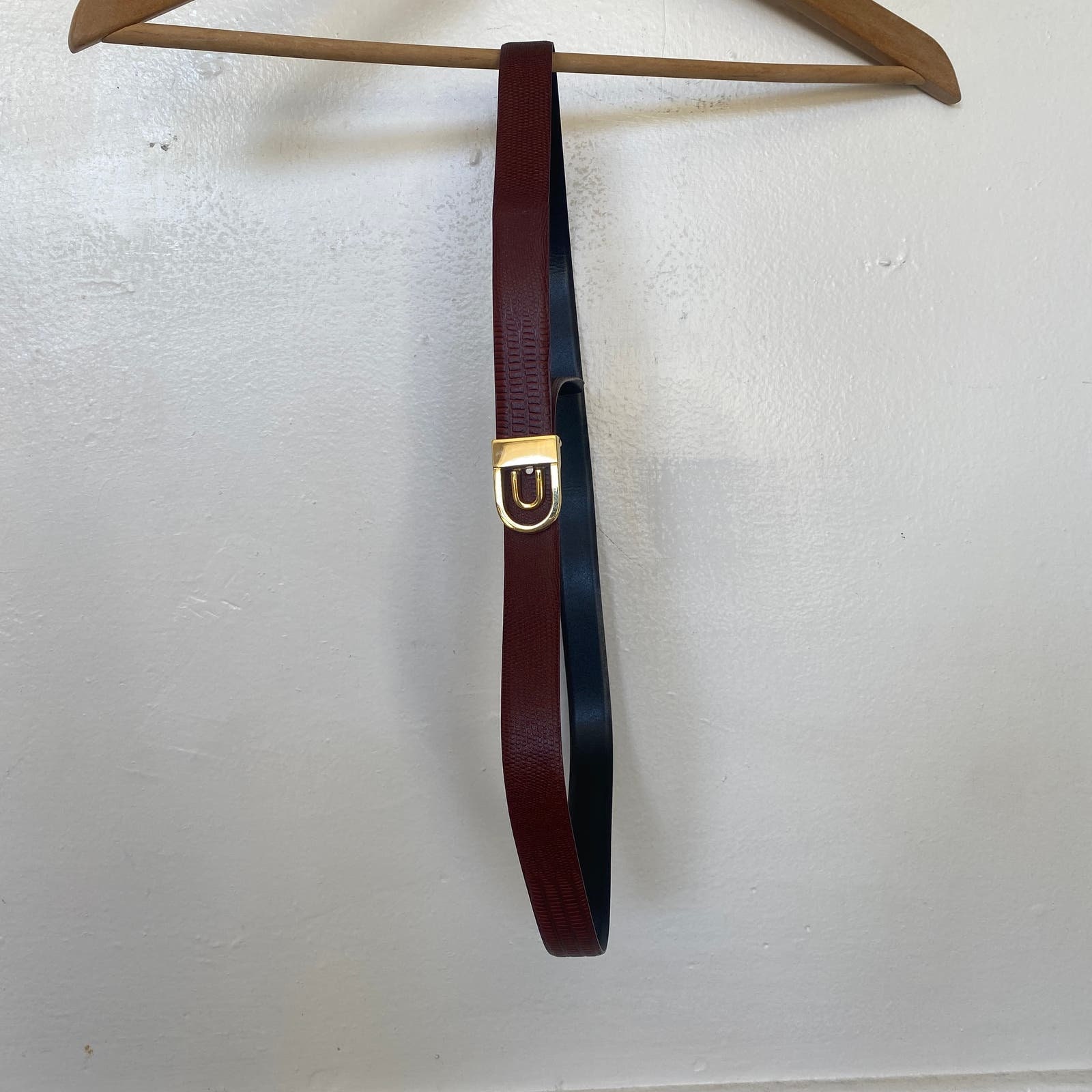 Vintage Embossed Snakeskin Red Leather Belt Gold Hardware - Etsy