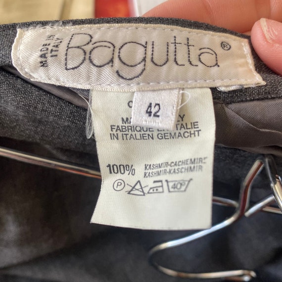 Vintage Bagutta Italy Cashmere Grey Pencil Skirt … - image 6